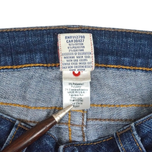 True Religion Tony Flare Jeans Women's 29 Low Rise Denim Y2K Made in USA Bootcut - Picture 9 of 14